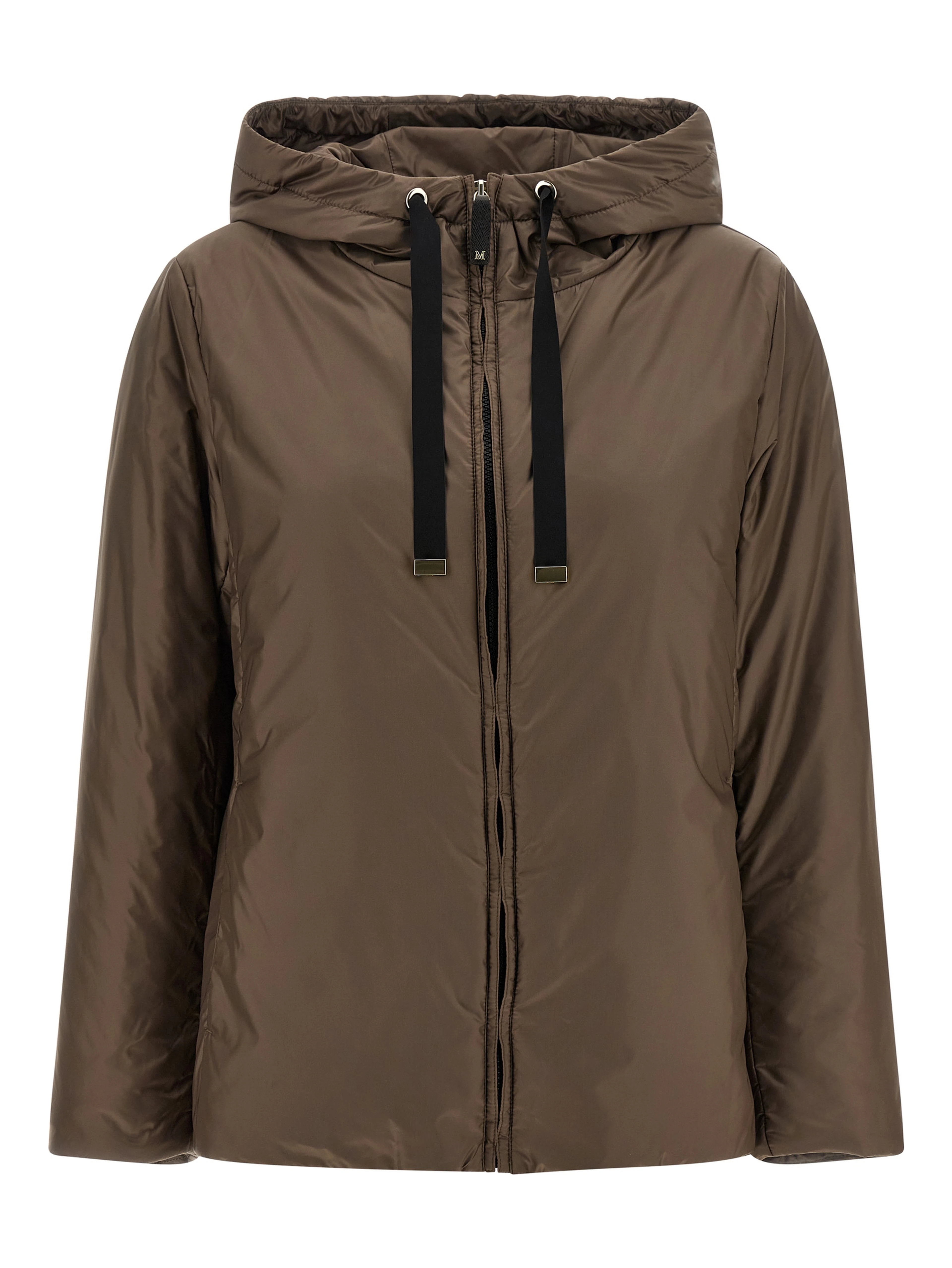 Brown Polyester Full-Length Jacket