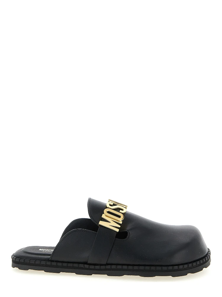 Black Calfskin Clogs