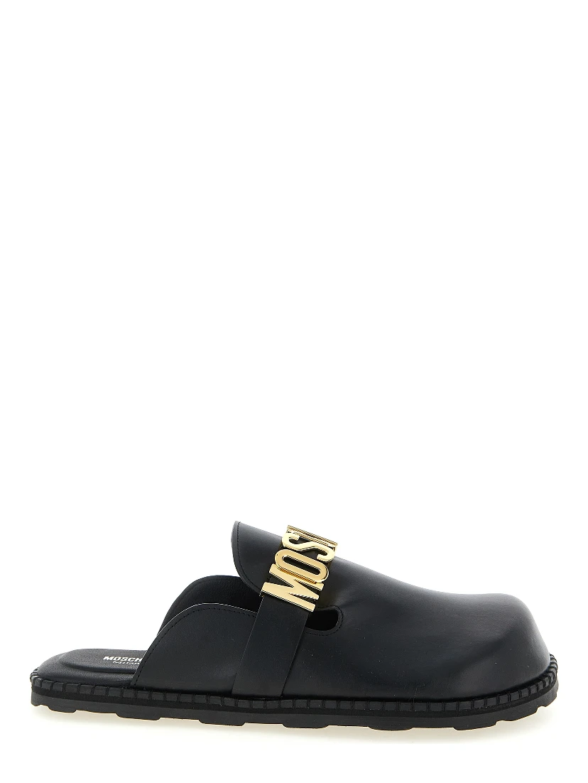Black Calfskin Clogs