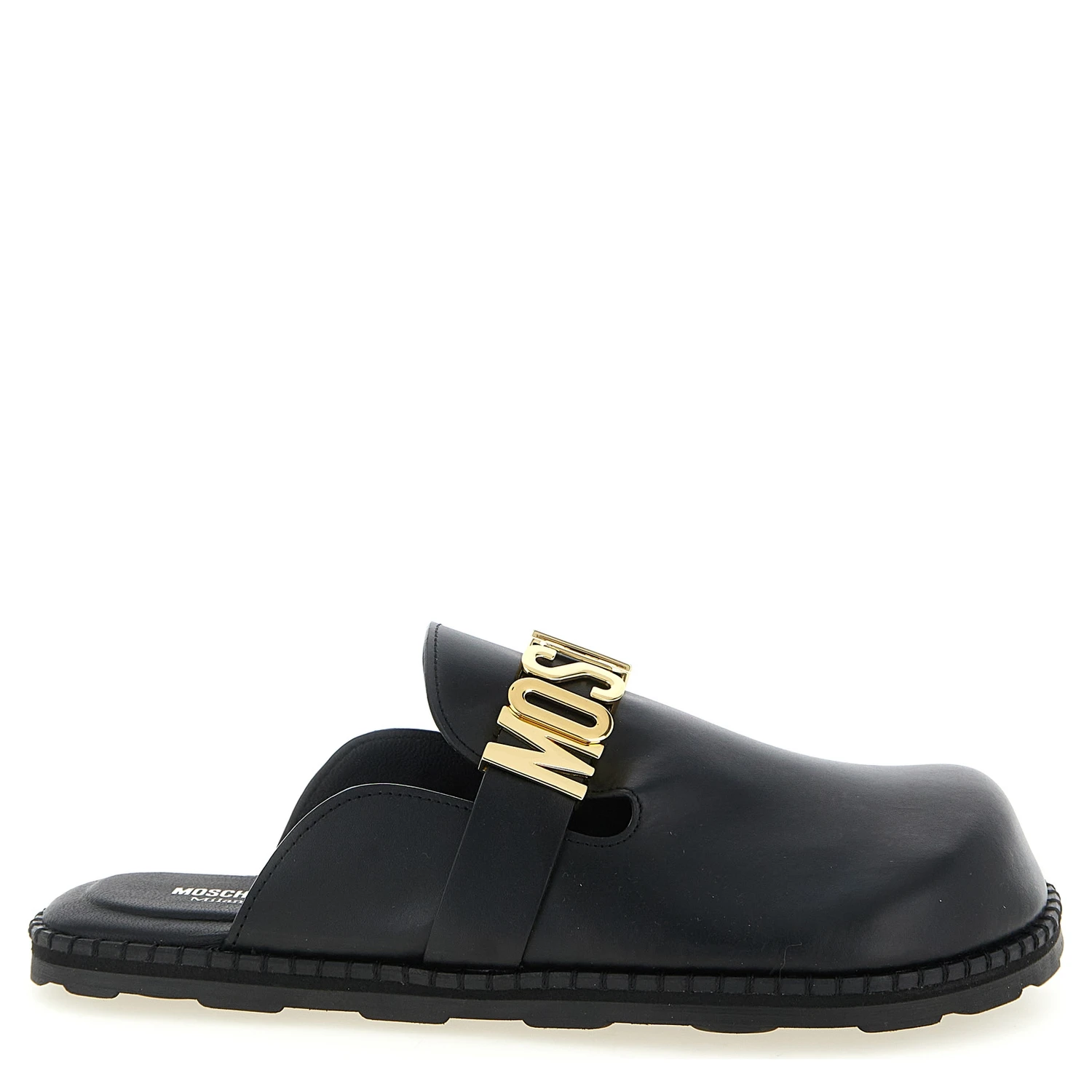 Black Calfskin Clogs