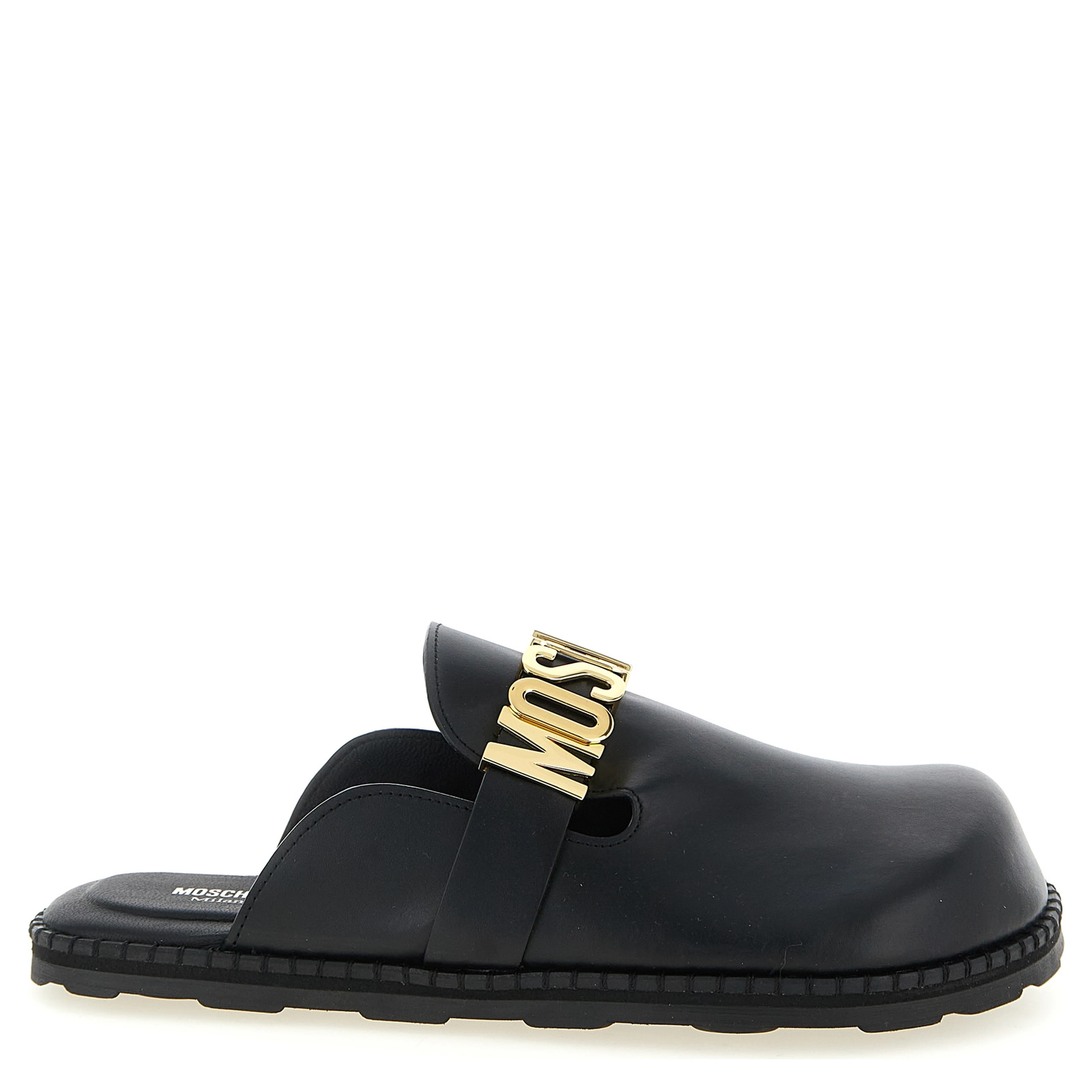Black Calfskin Clogs