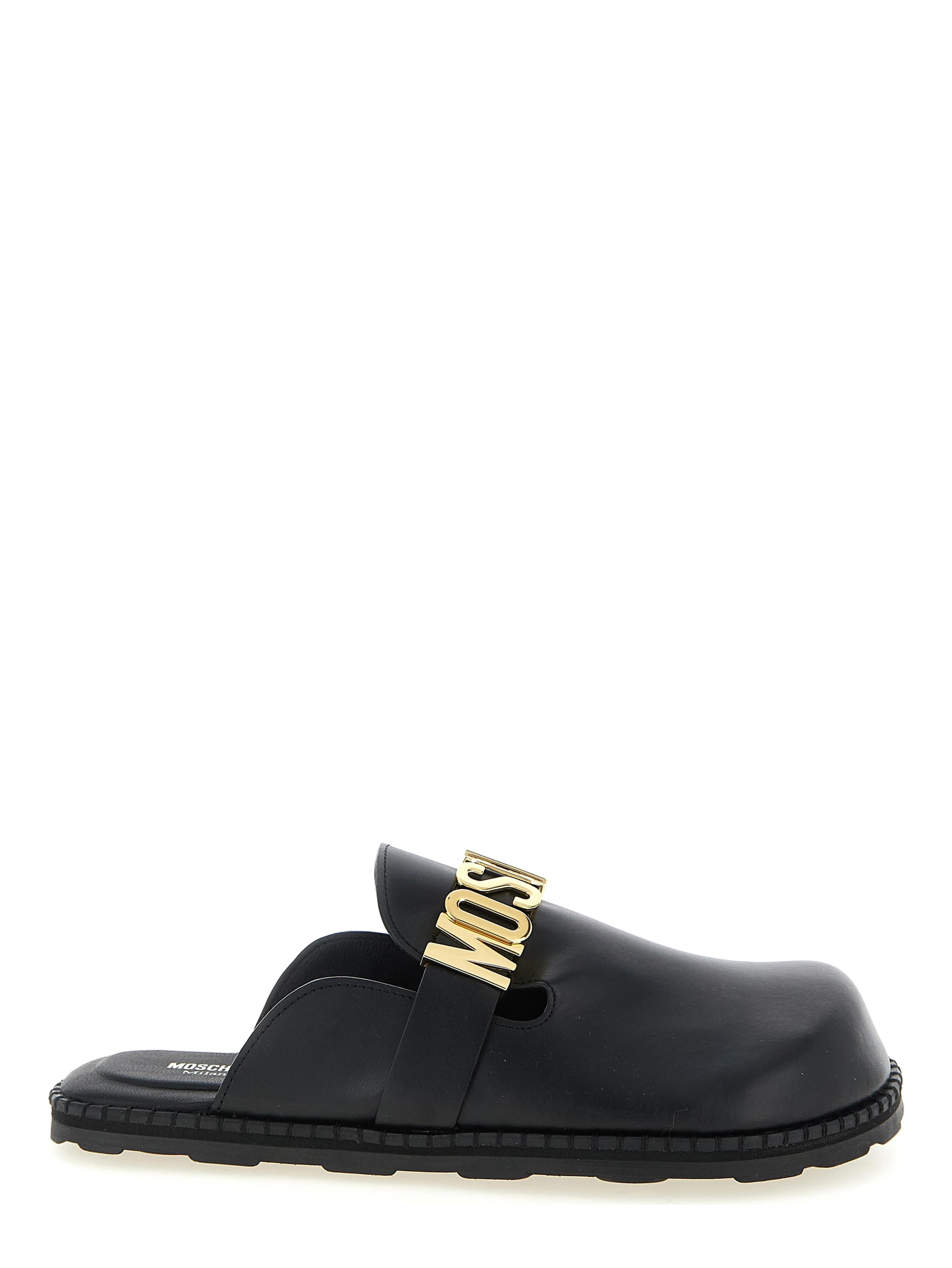 Black Calfskin Clogs