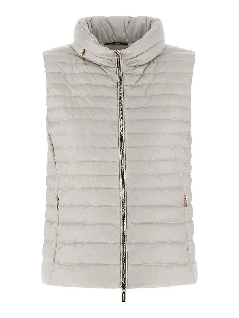 Beige Polyester Sleeveless Jacket