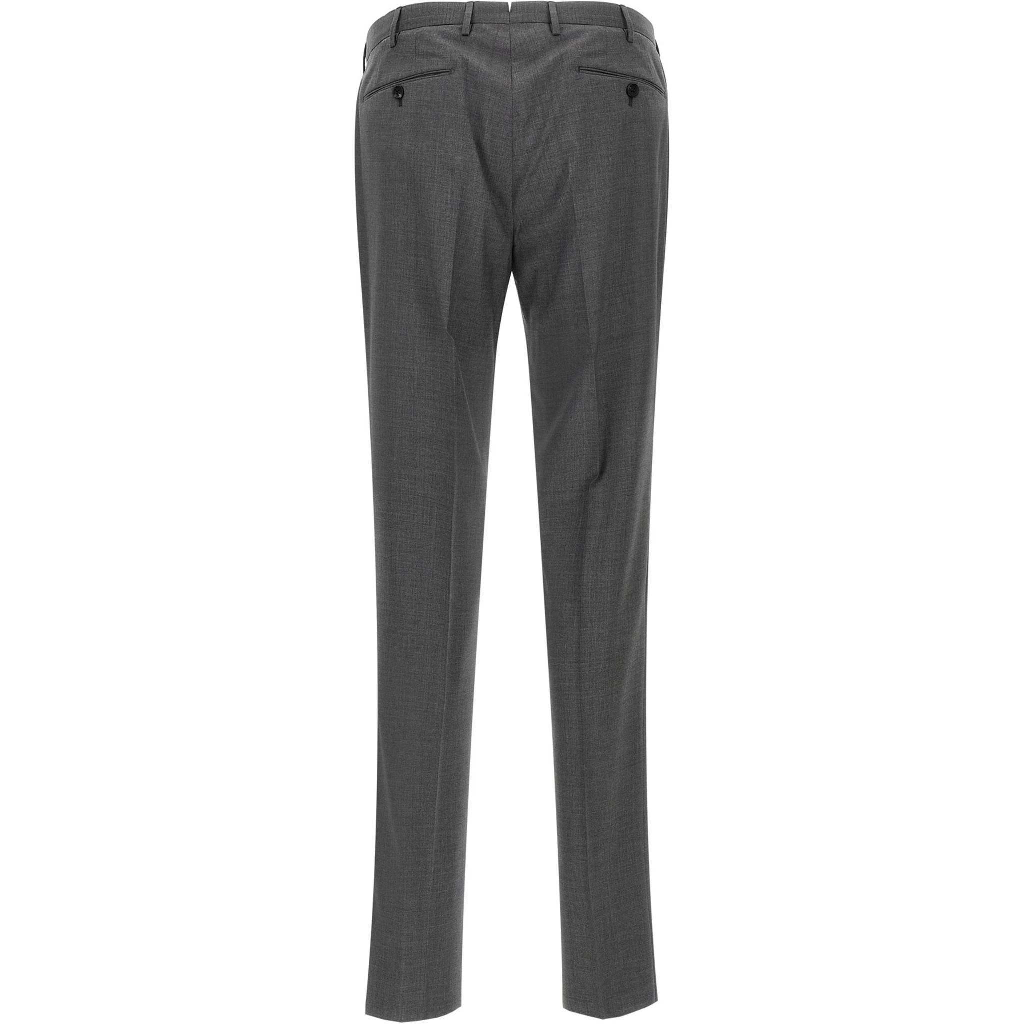 Gray Virgin Wool Dress Pants