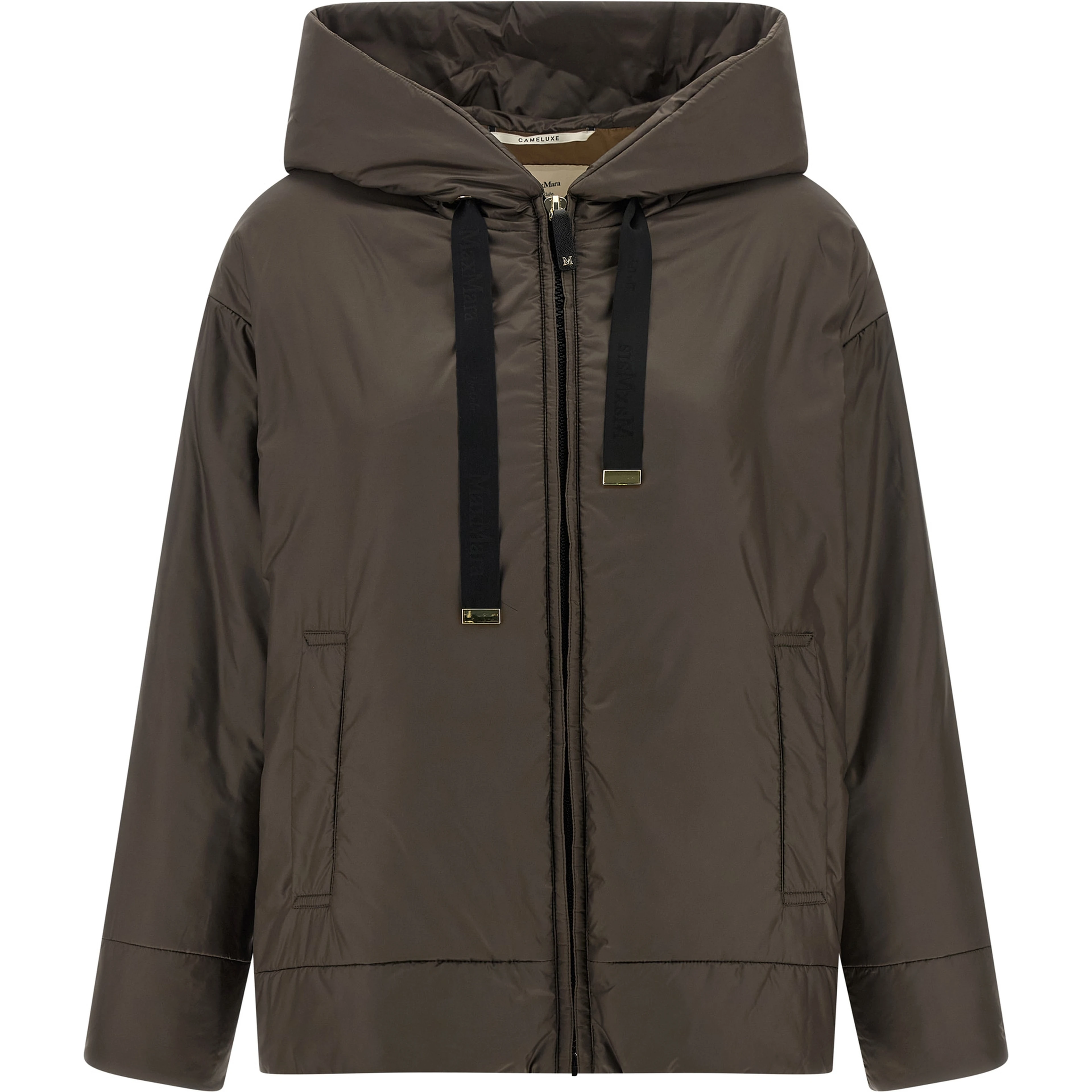 Brown Polyester Shell Jacket
