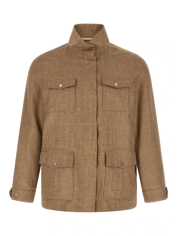 Beige Wool Full-Length Jacket