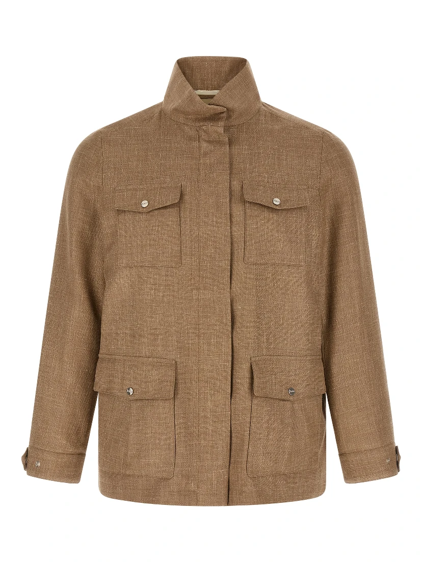 Beige Wool Full-Length Jacket