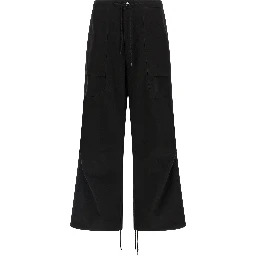 Black Cotton Cargo Pants