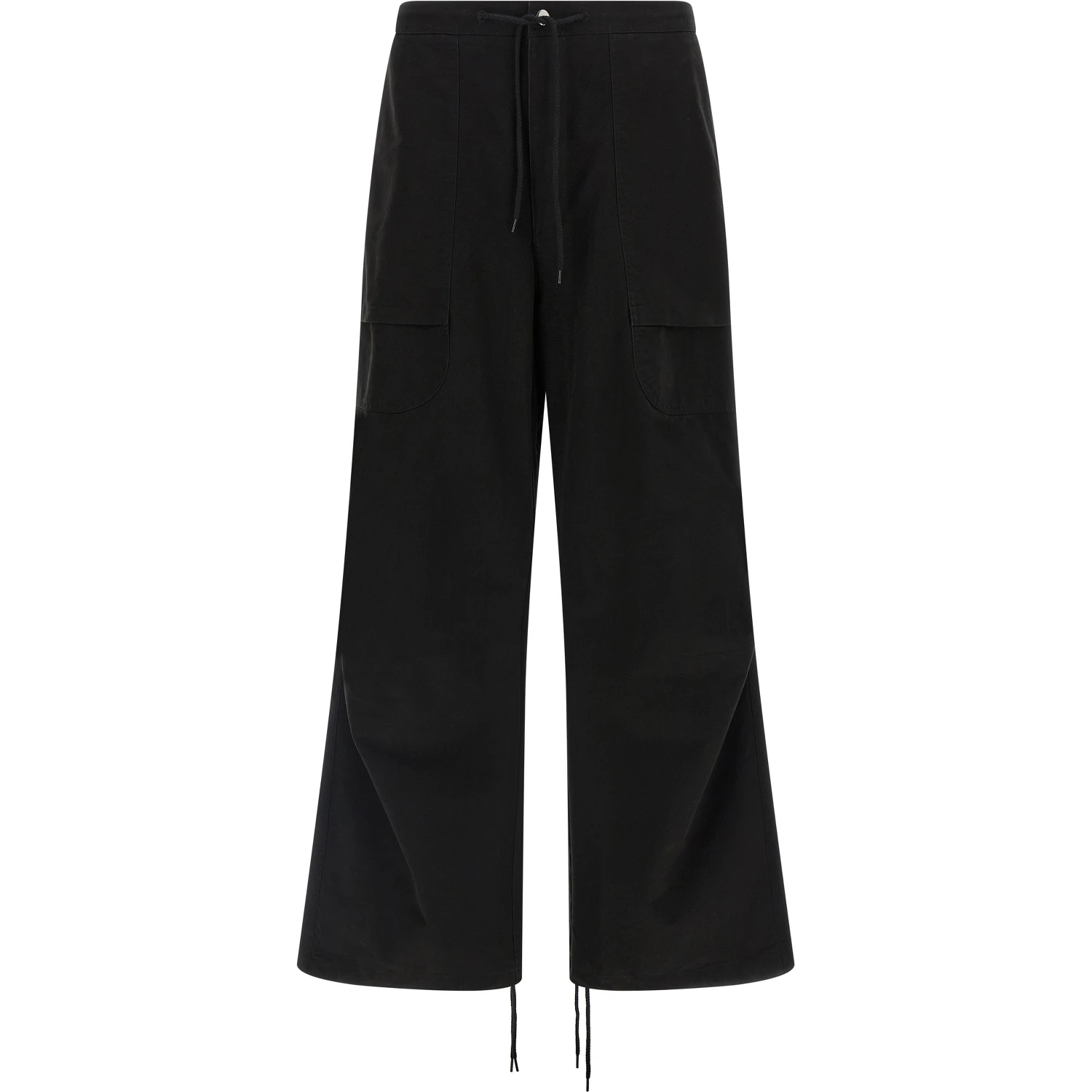 Black Cotton Cargo Pants