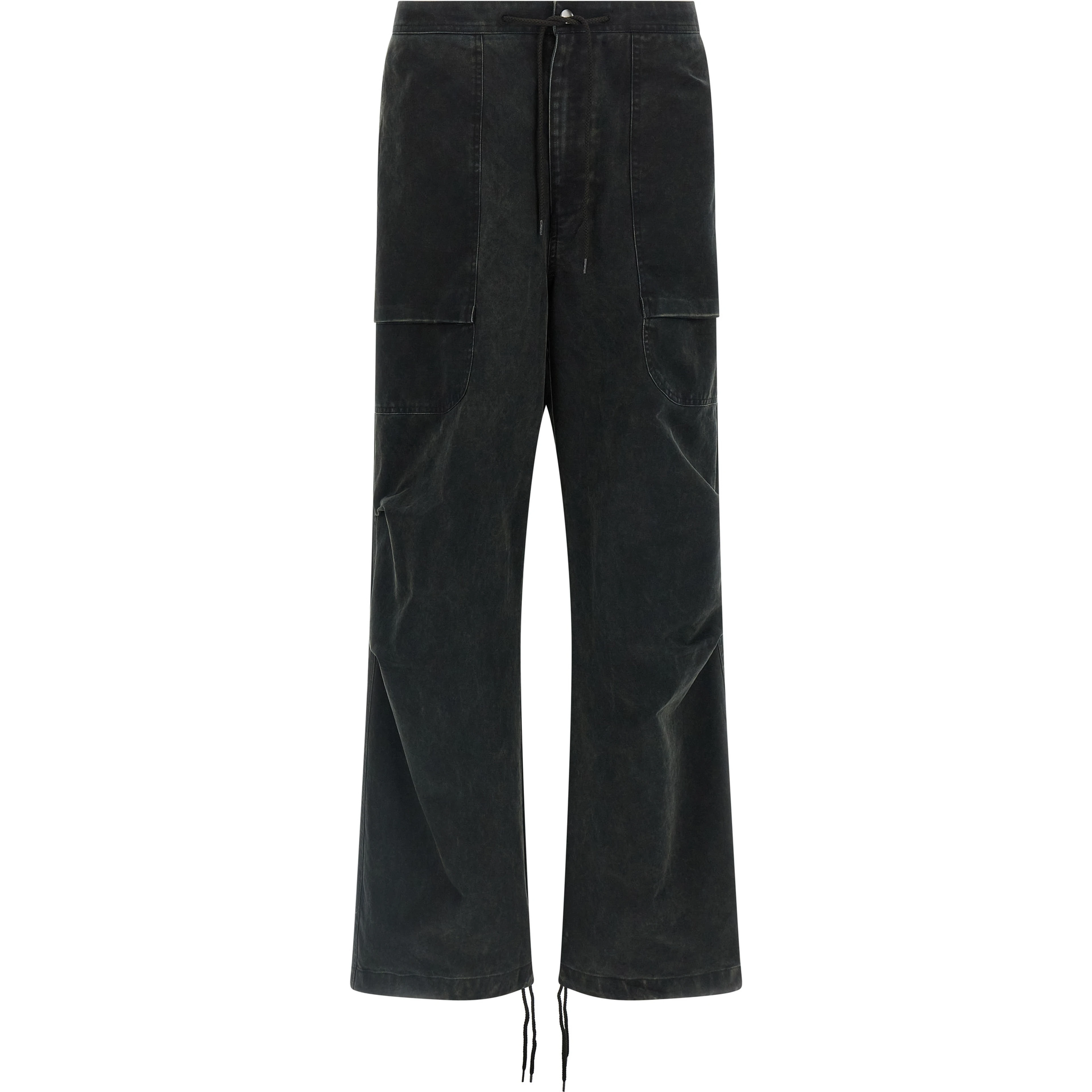 Black Cotton Cargo Pants