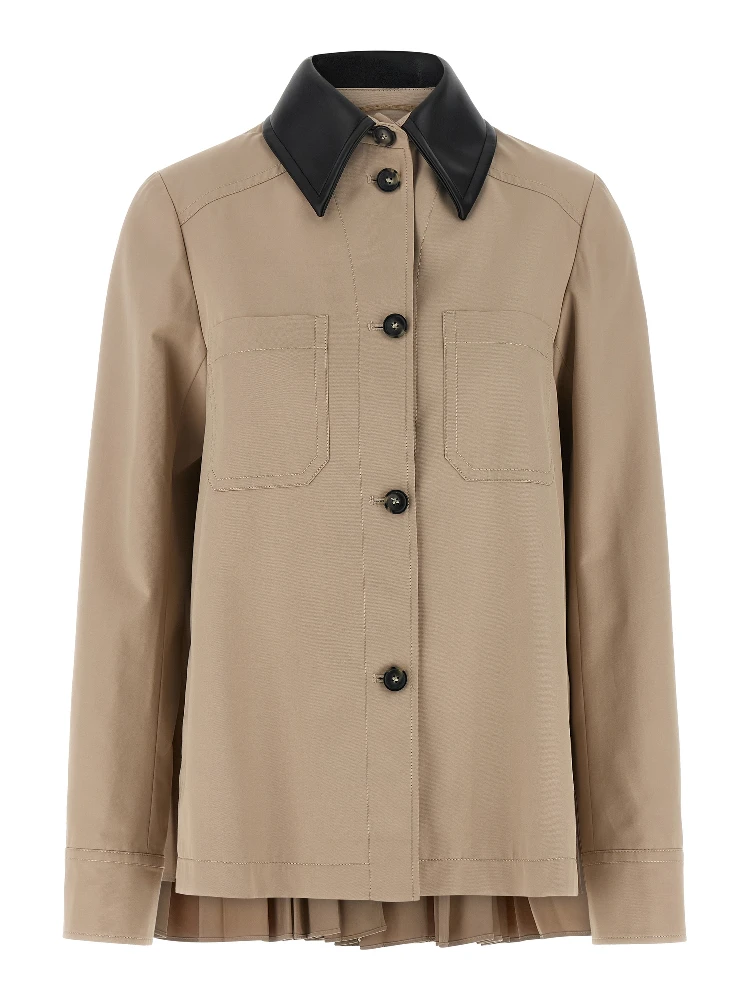 Beige Polyester Coat