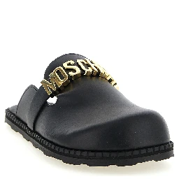Black Calfskin Clogs
