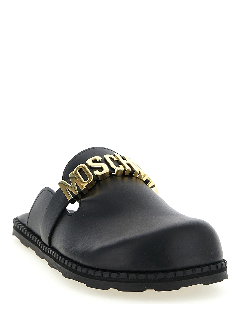 Black Calfskin Clogs