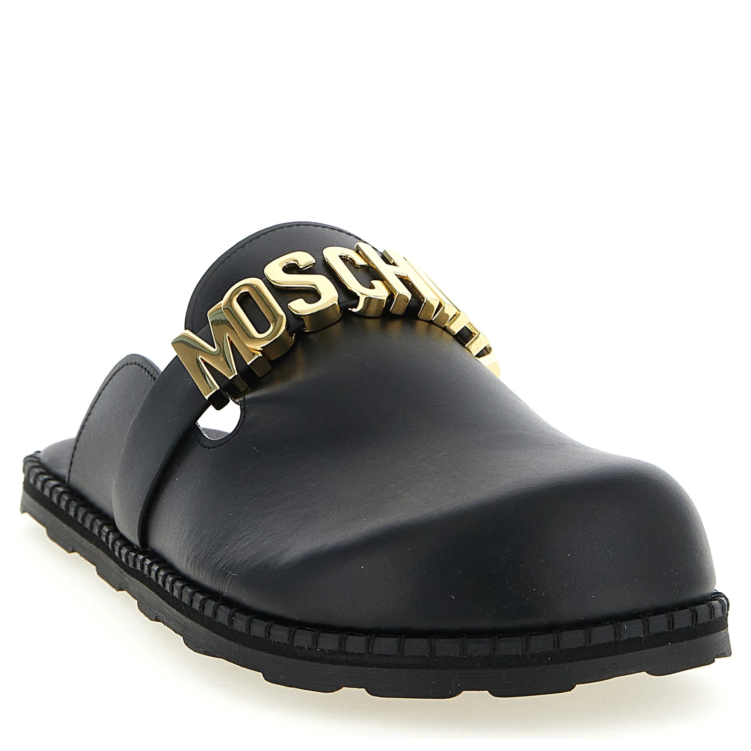 Black Calfskin Clogs