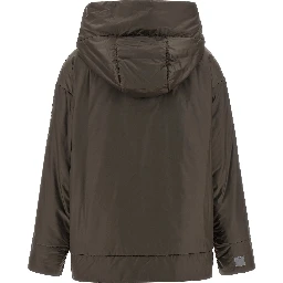 Brown Polyester Shell Jacket