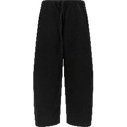 Black Cotton Casual Pants