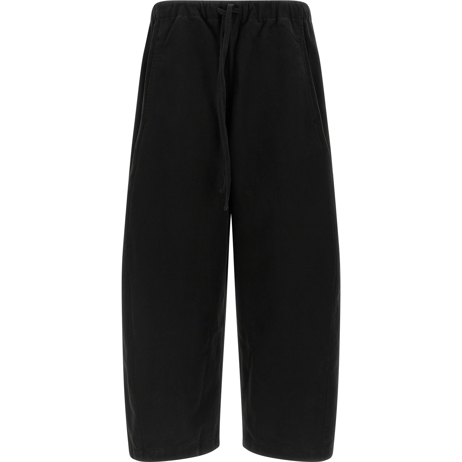 Black Cotton Casual Pants