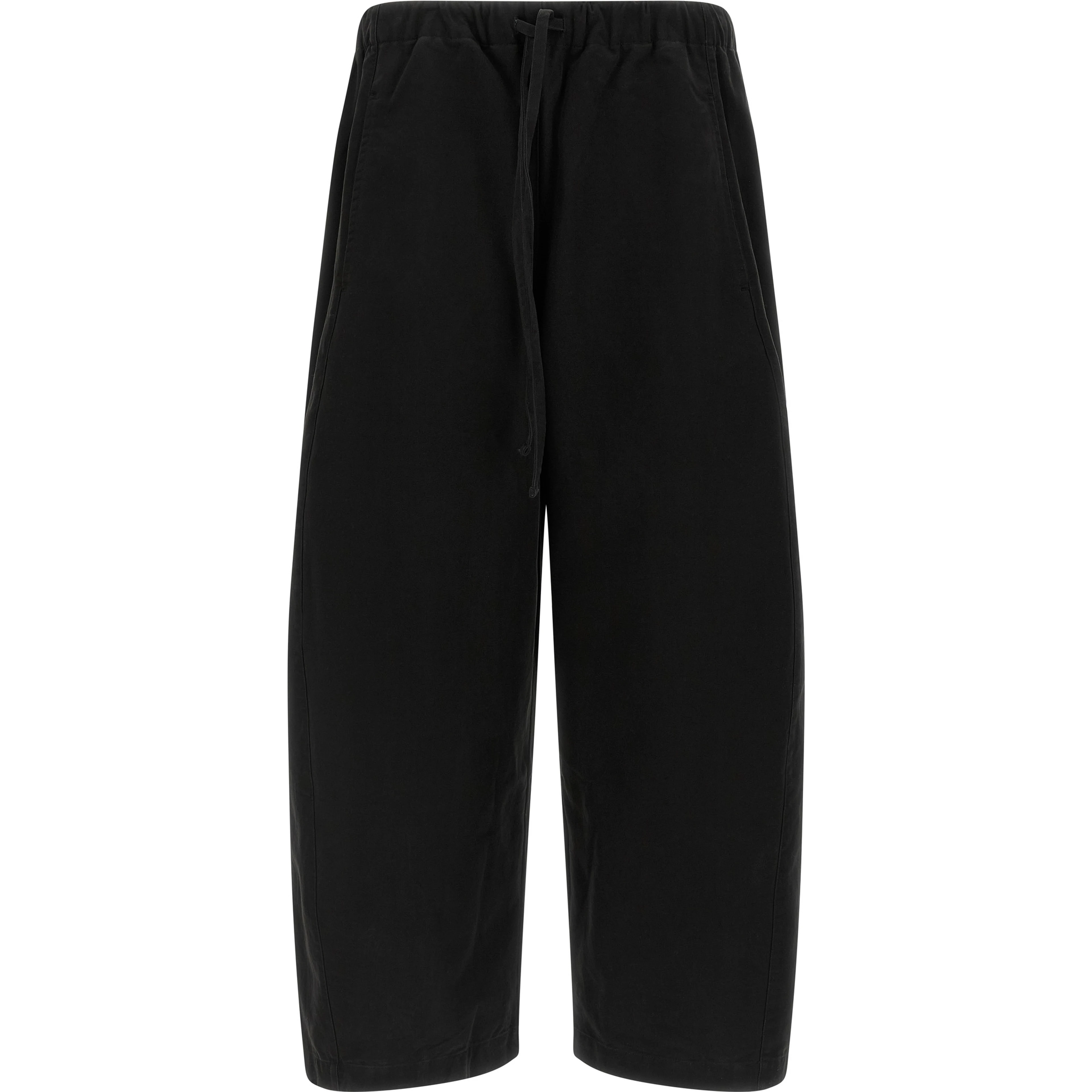 Black Cotton Casual Pants