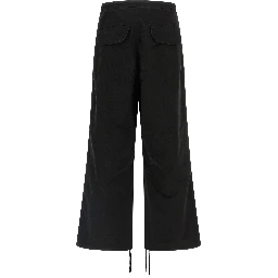 Black Cotton Cargo Pants