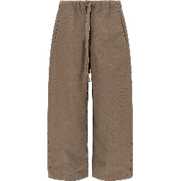 Gray Cotton Casual Pants
