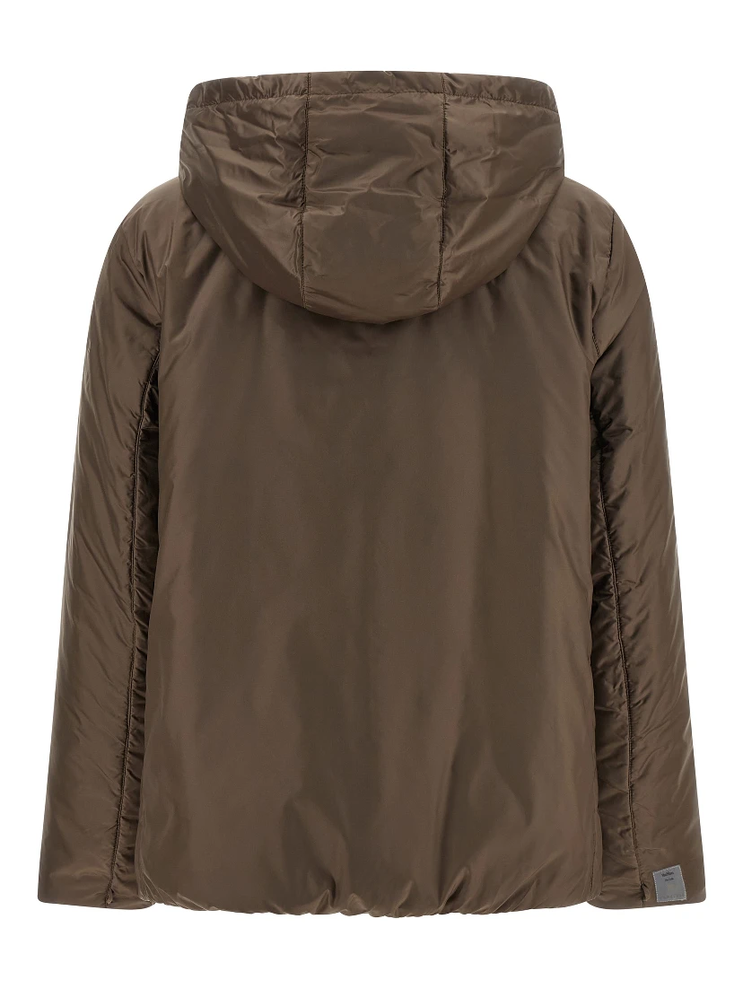 Brown Polyester Full-Length Jacket