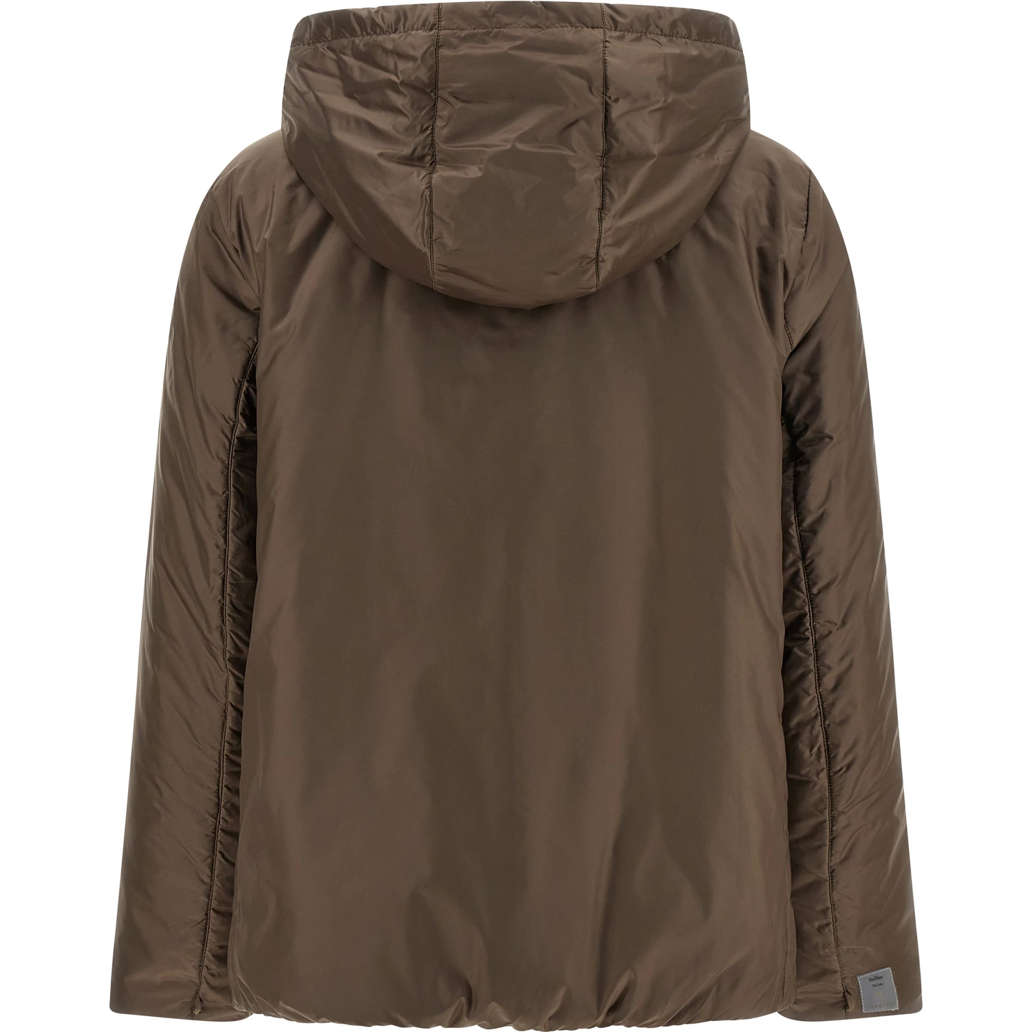 Brown Polyester Full-Length Jacket