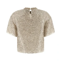 Beige Silk T-Shirt