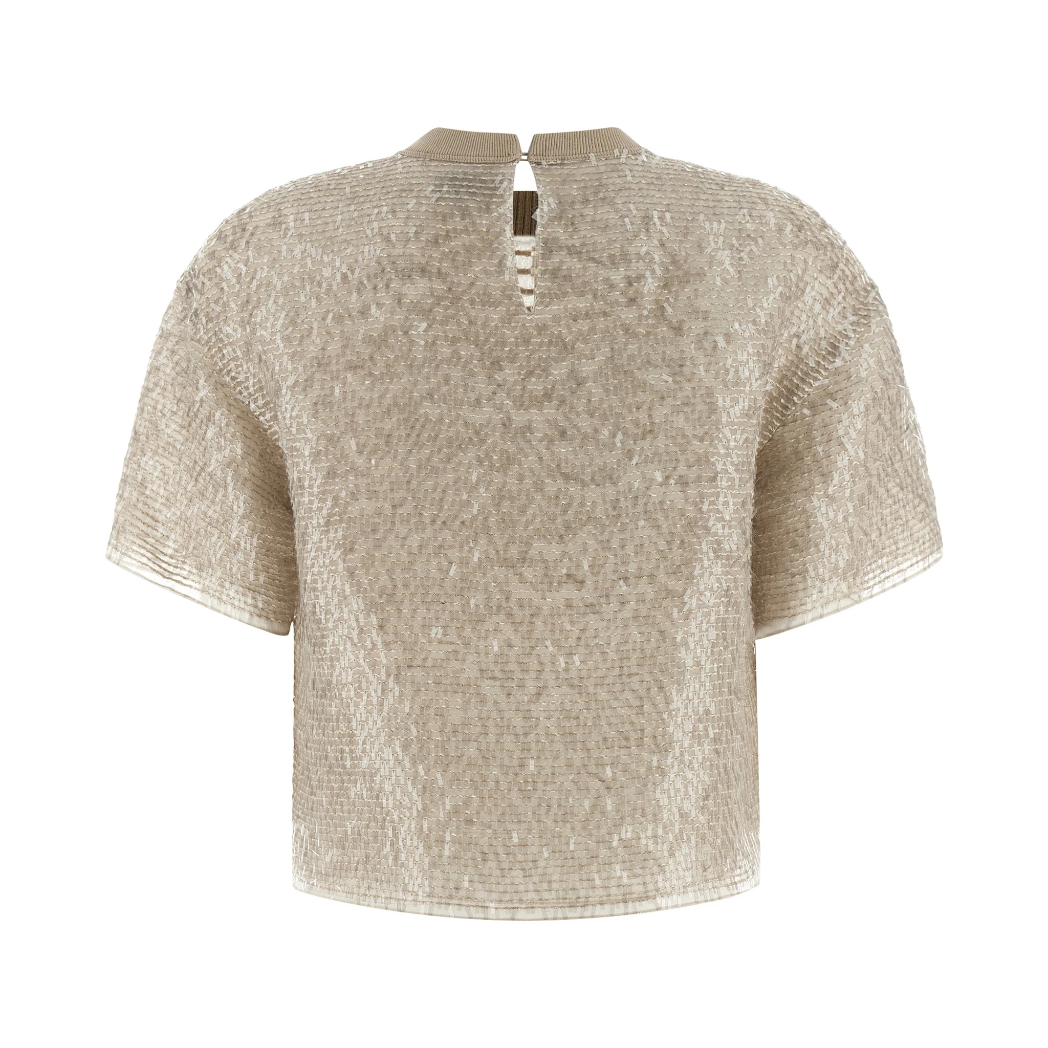 Beige Silk T-Shirt