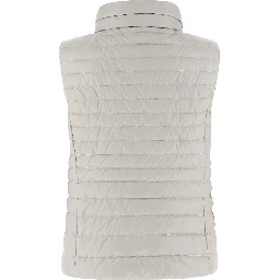 Beige Polyester Sleeveless Jacket
