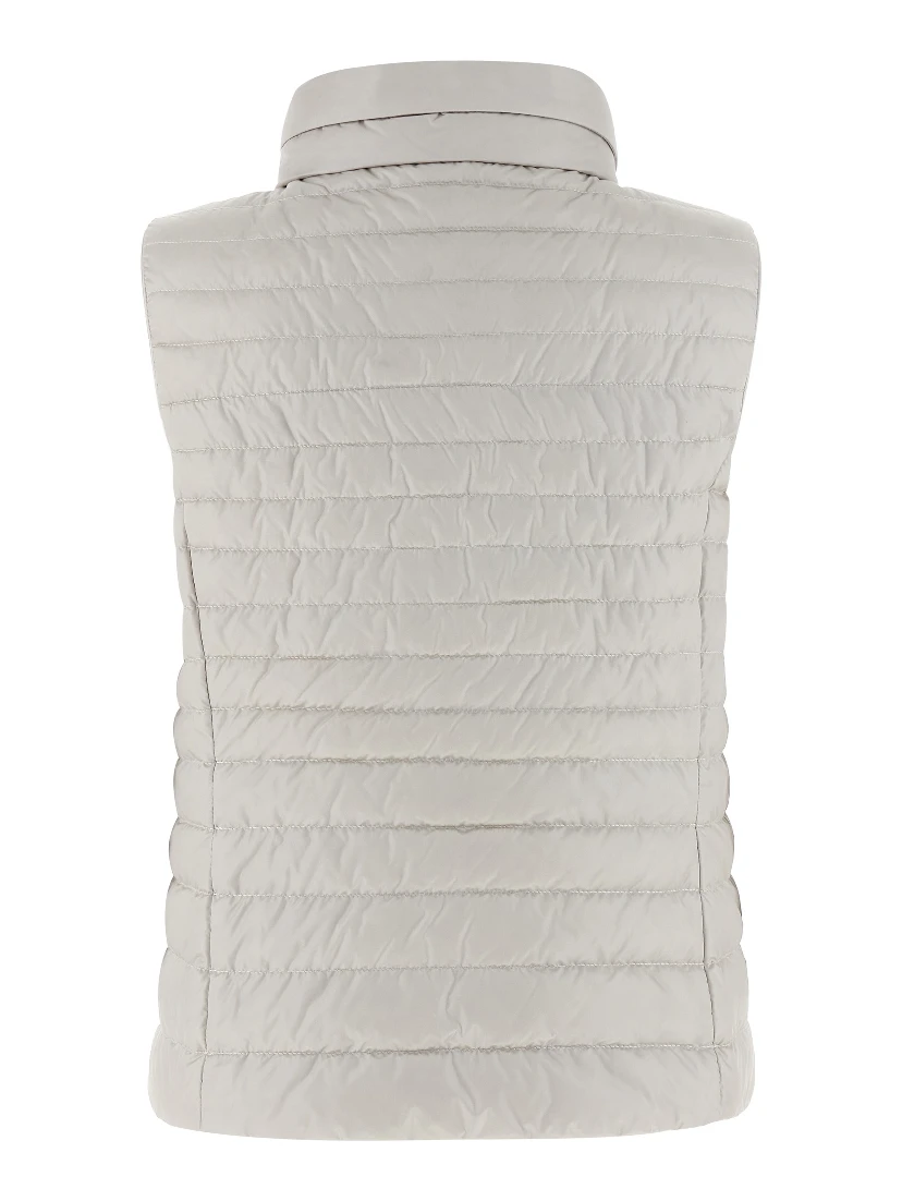 Beige Polyester Sleeveless Jacket