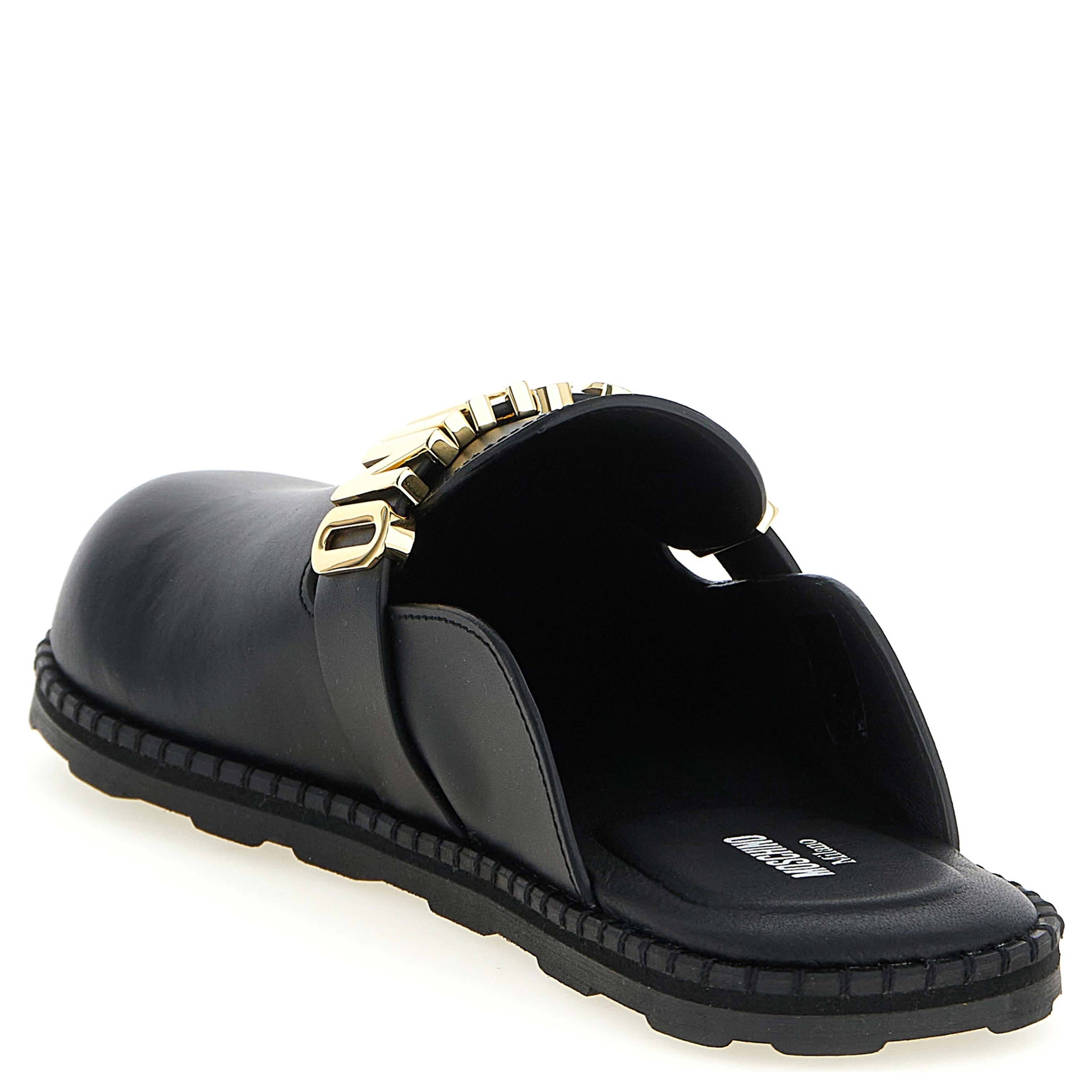 Black Calfskin Clogs