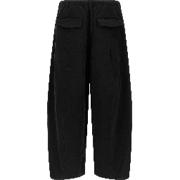 Black Cotton Casual Pants