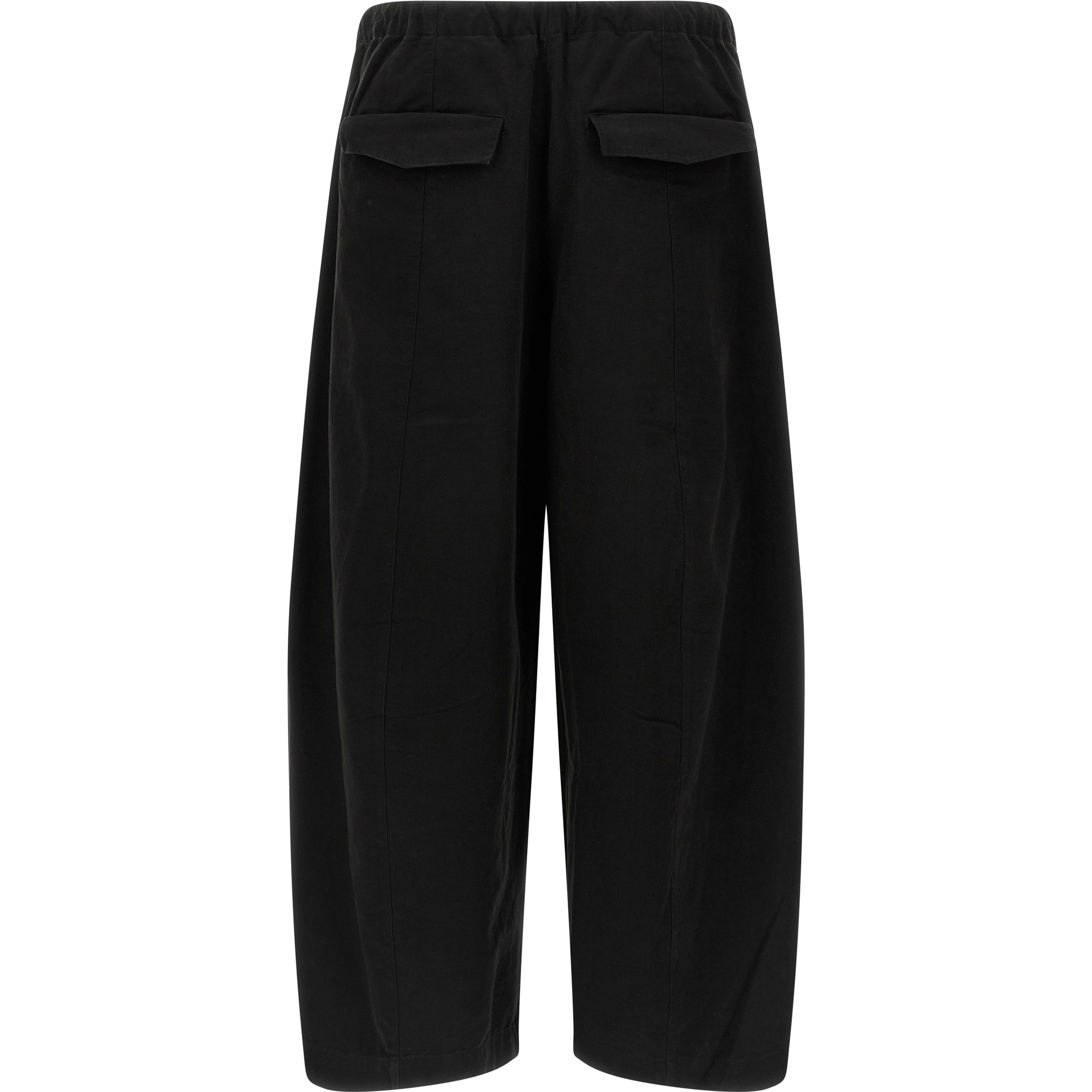 Black Cotton Casual Pants