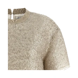 Beige Silk T-Shirt