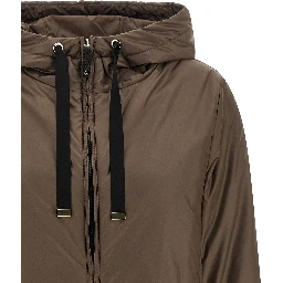 Brown Polyester Full-Length Jacket