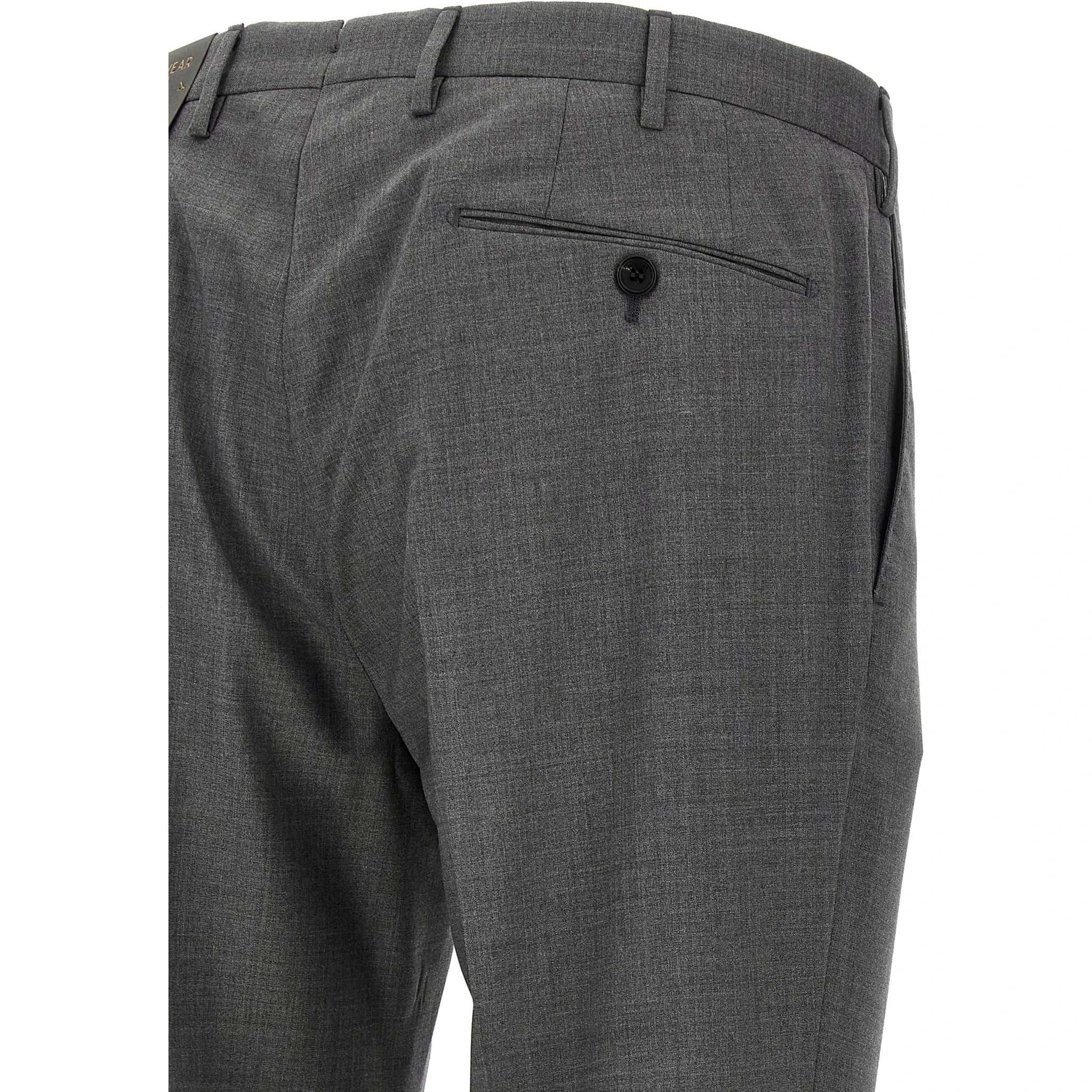 Gray Virgin Wool Dress Pants