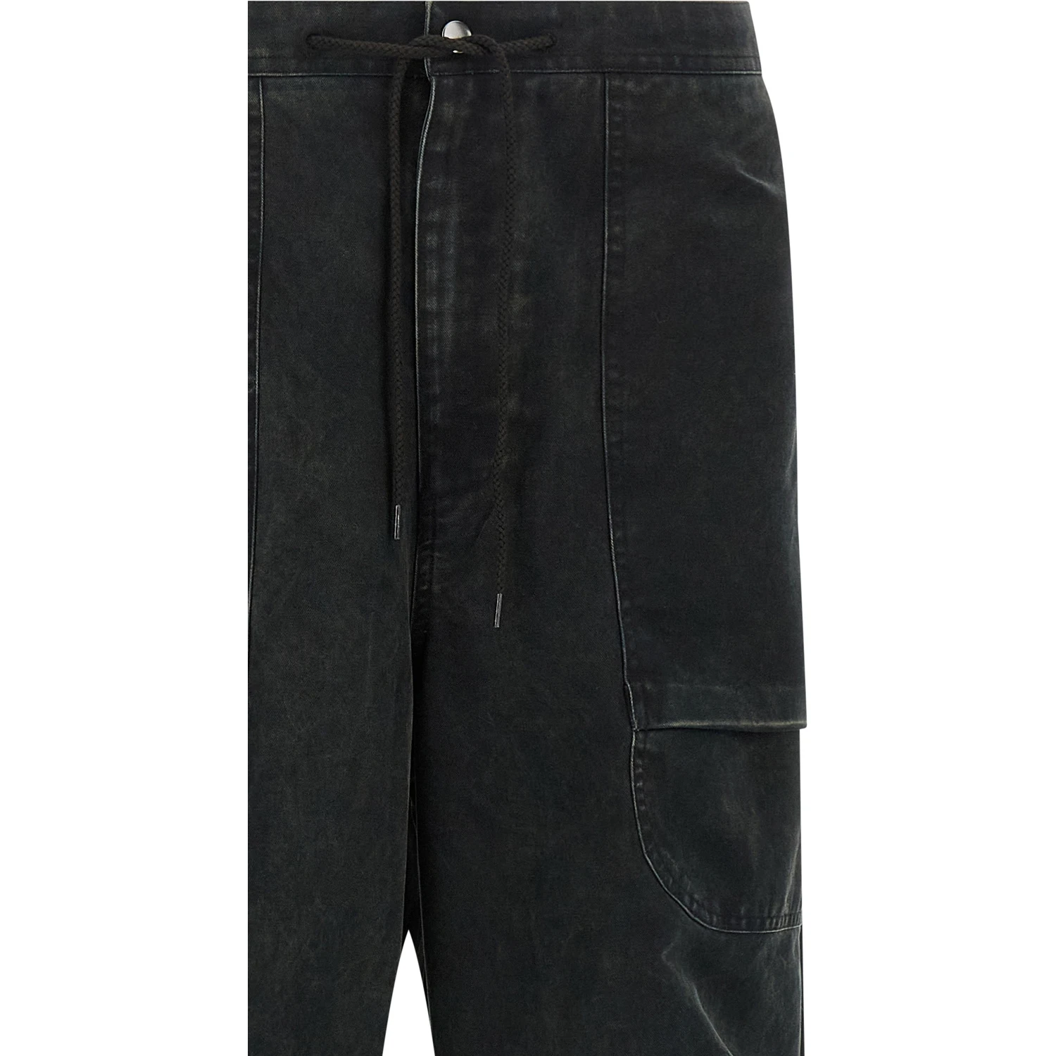 Black Cotton Cargo Pants