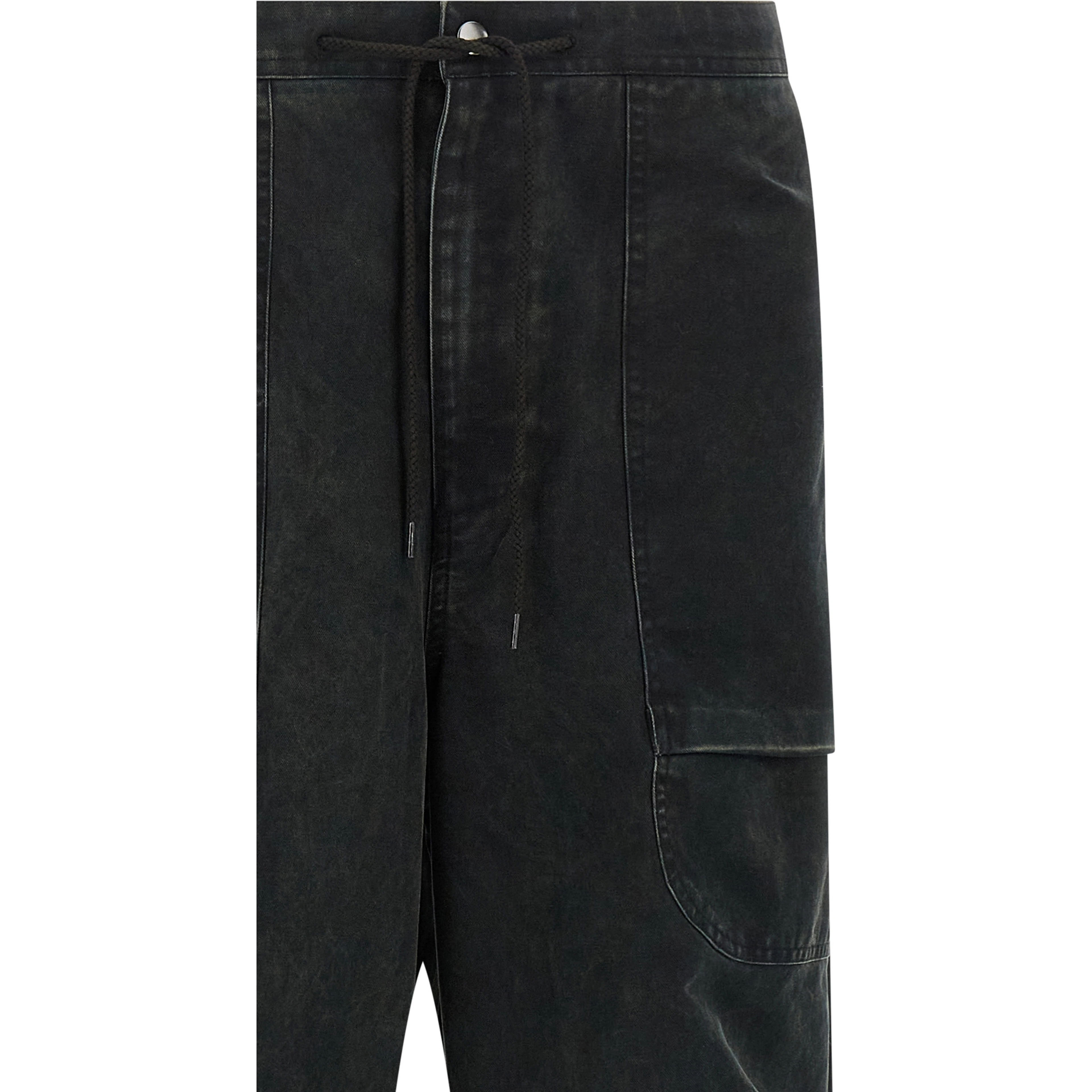 Black Cotton Cargo Pants