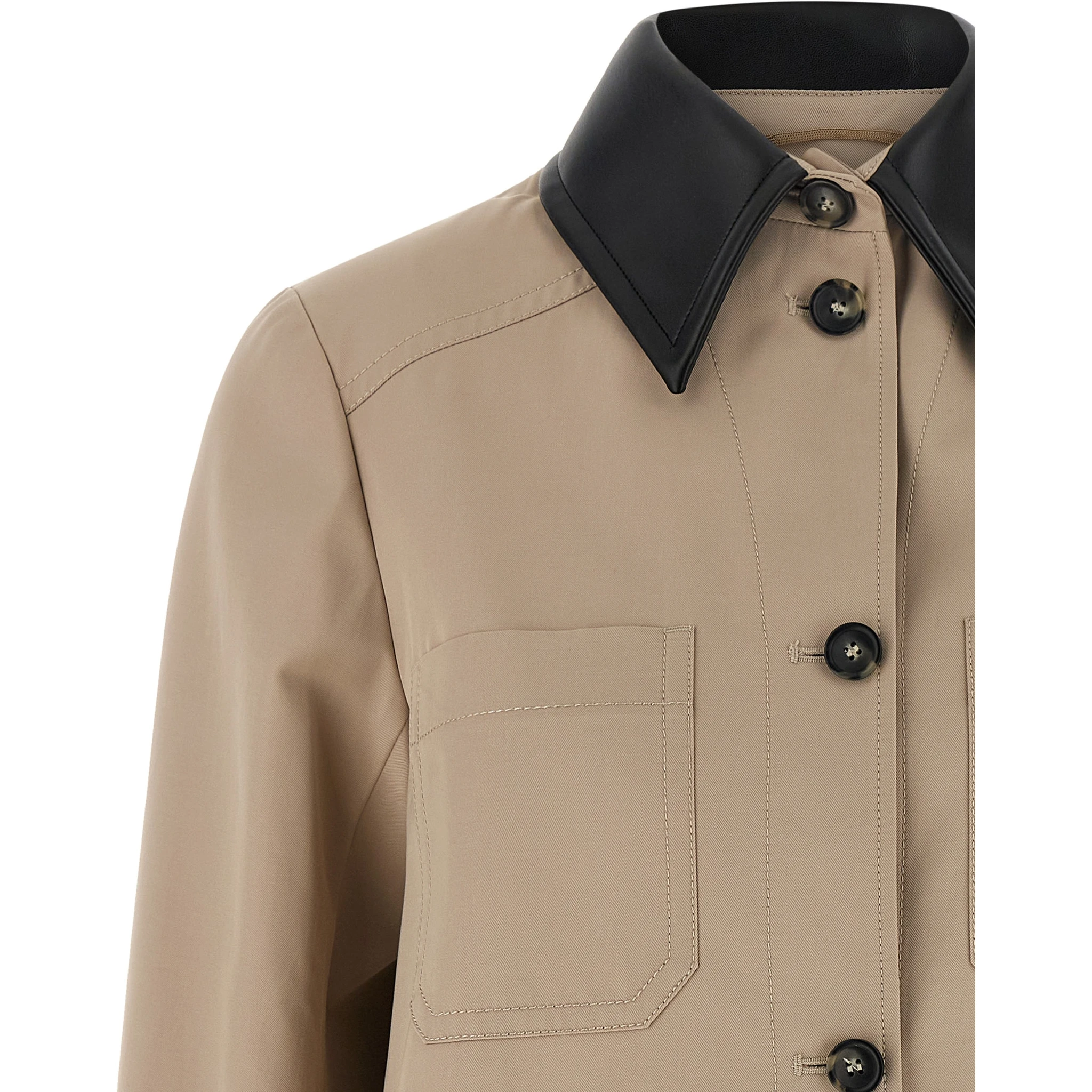 Beige Polyester Coat