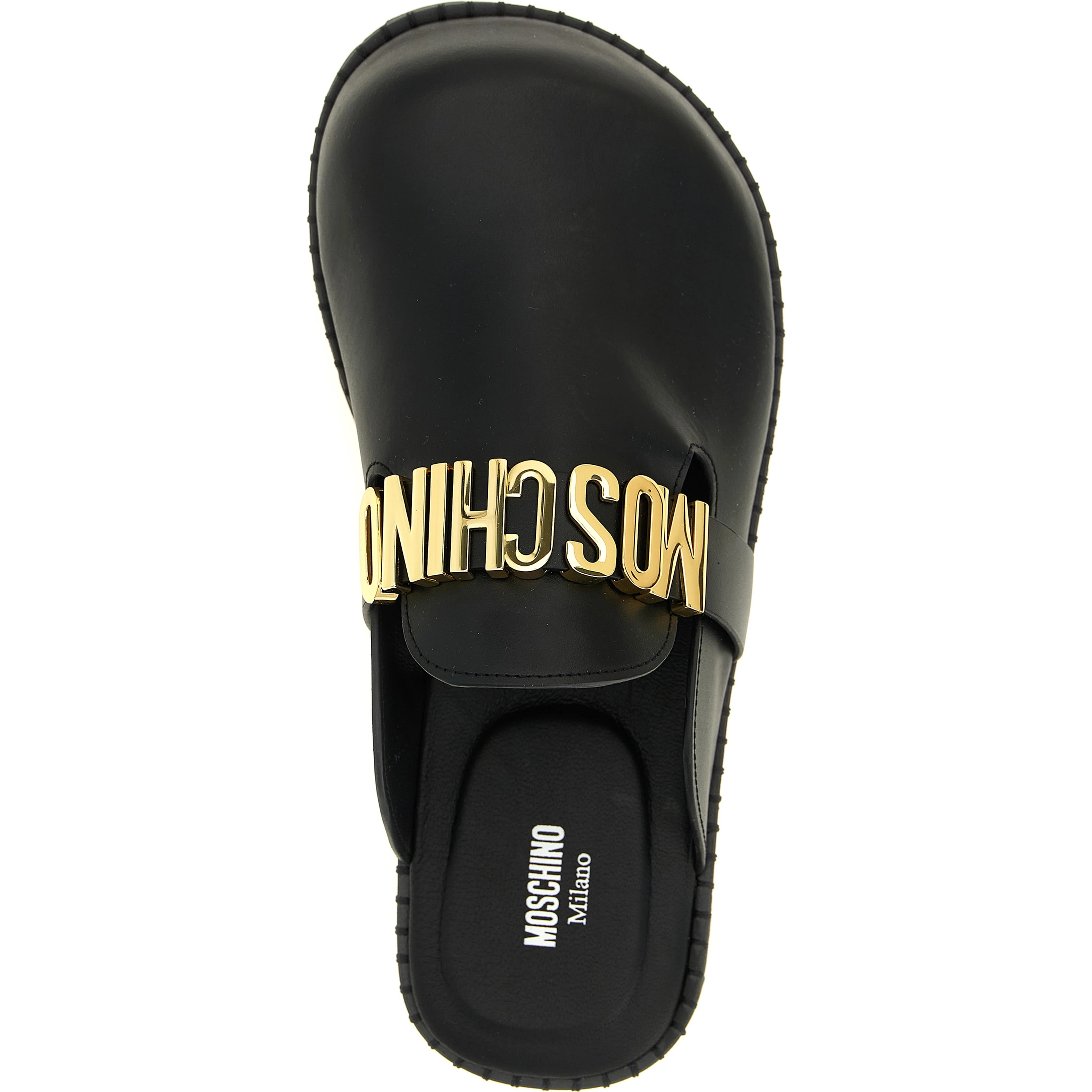 Black Calfskin Clogs