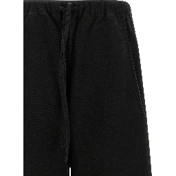 Black Cotton Casual Pants