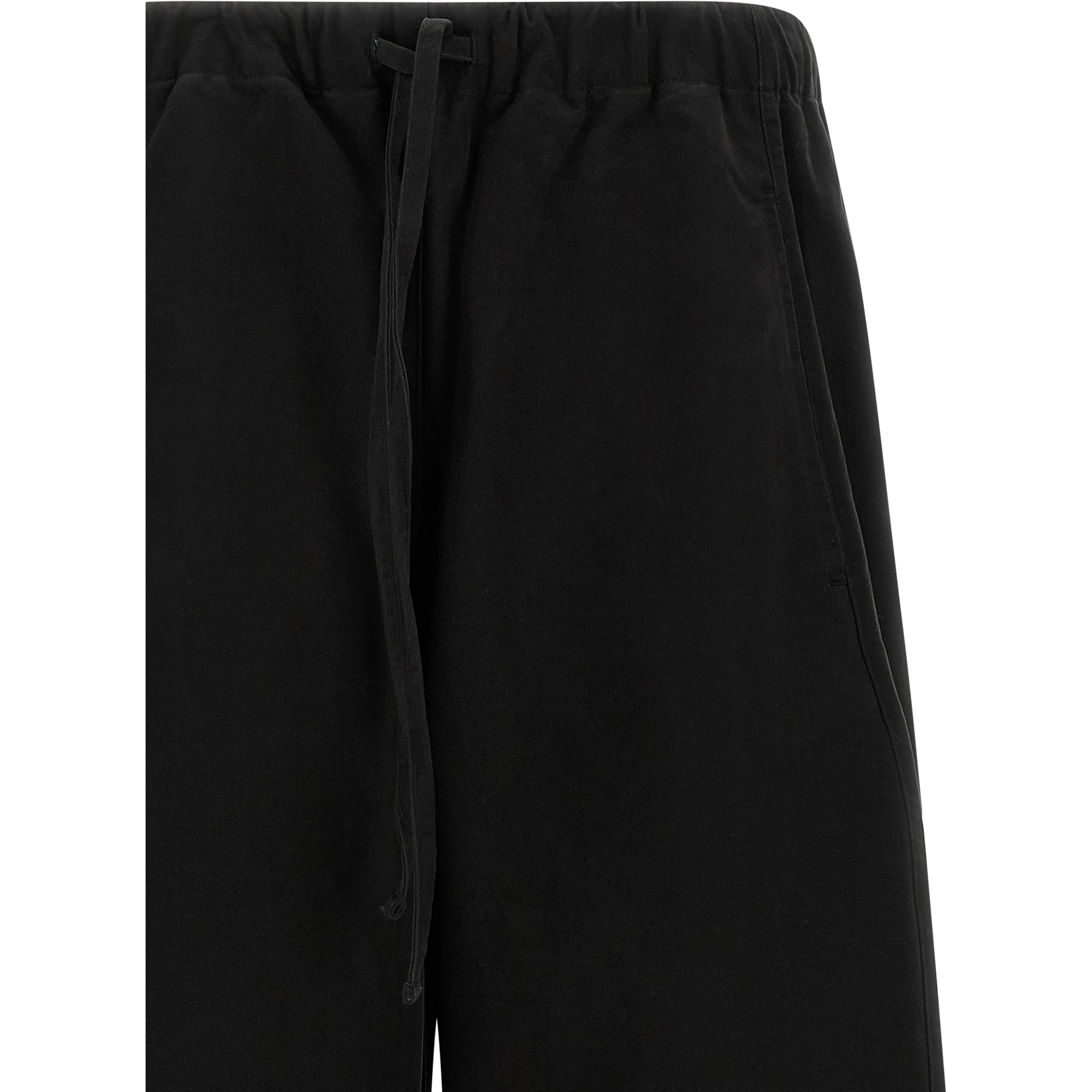 Black Cotton Casual Pants