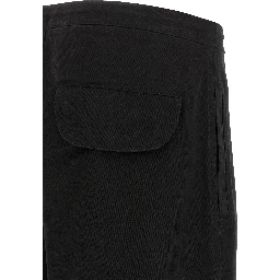 Black Cotton Cargo Pants