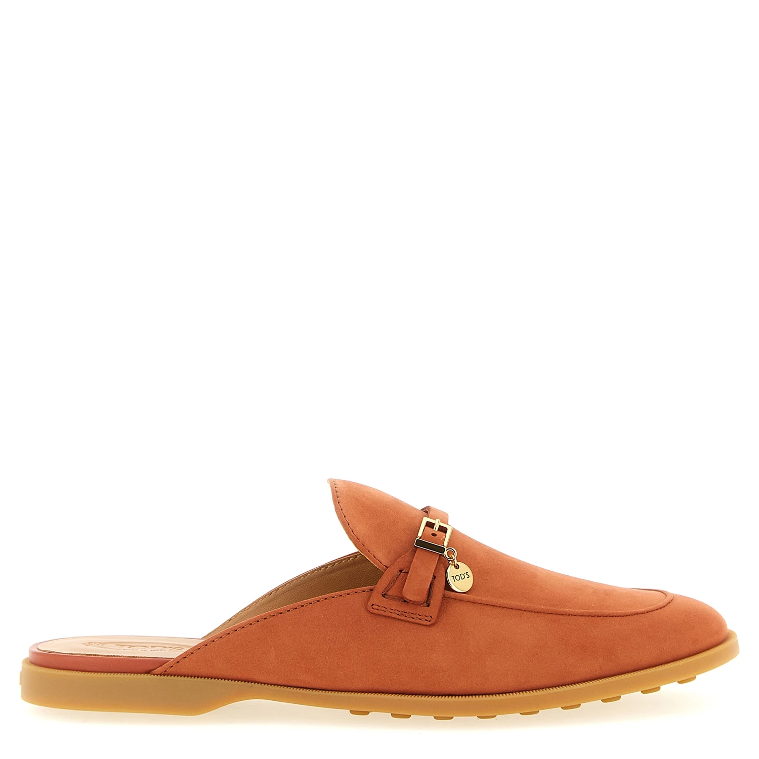Orange Calfskin Mules