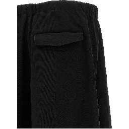 Black Cotton Casual Pants