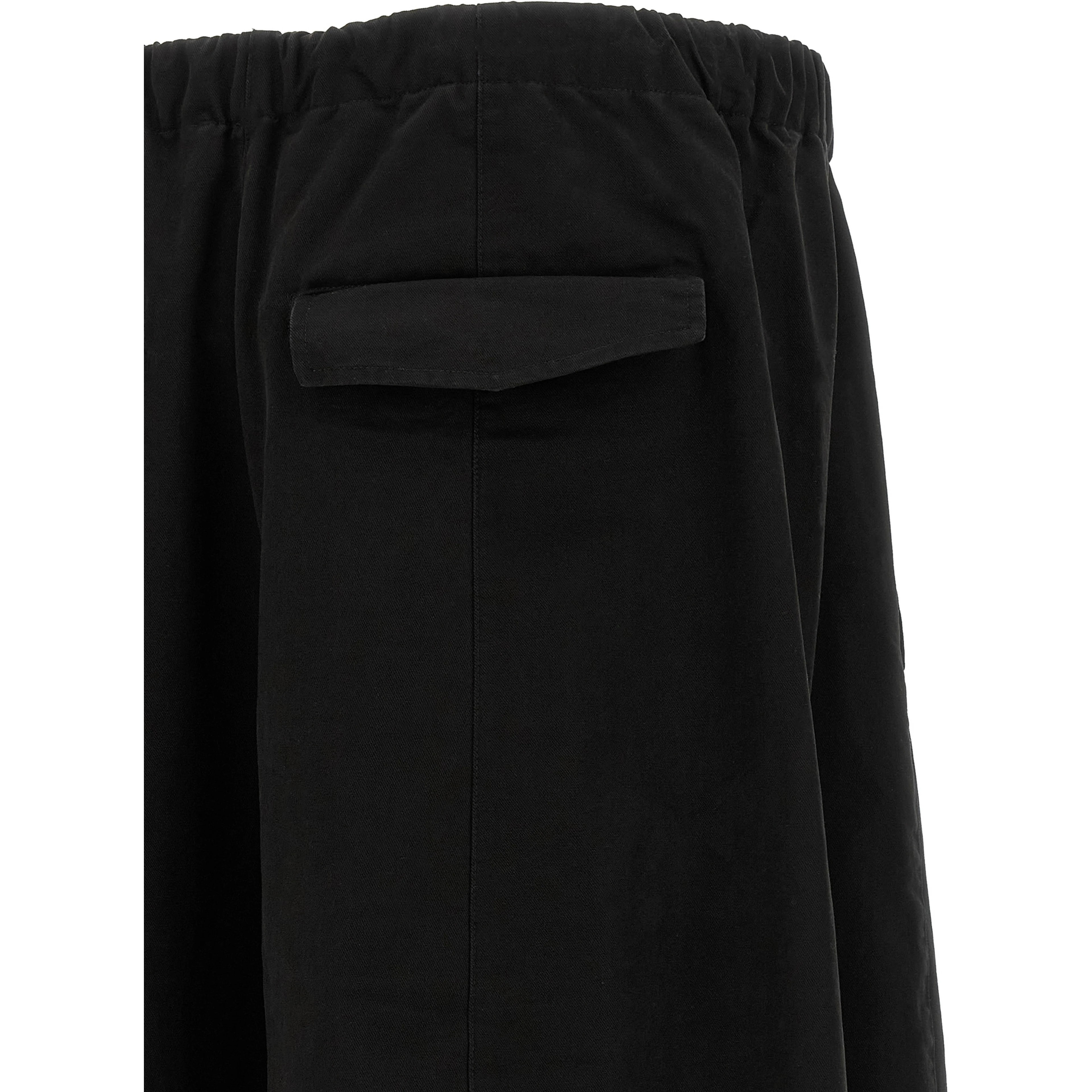Black Cotton Casual Pants