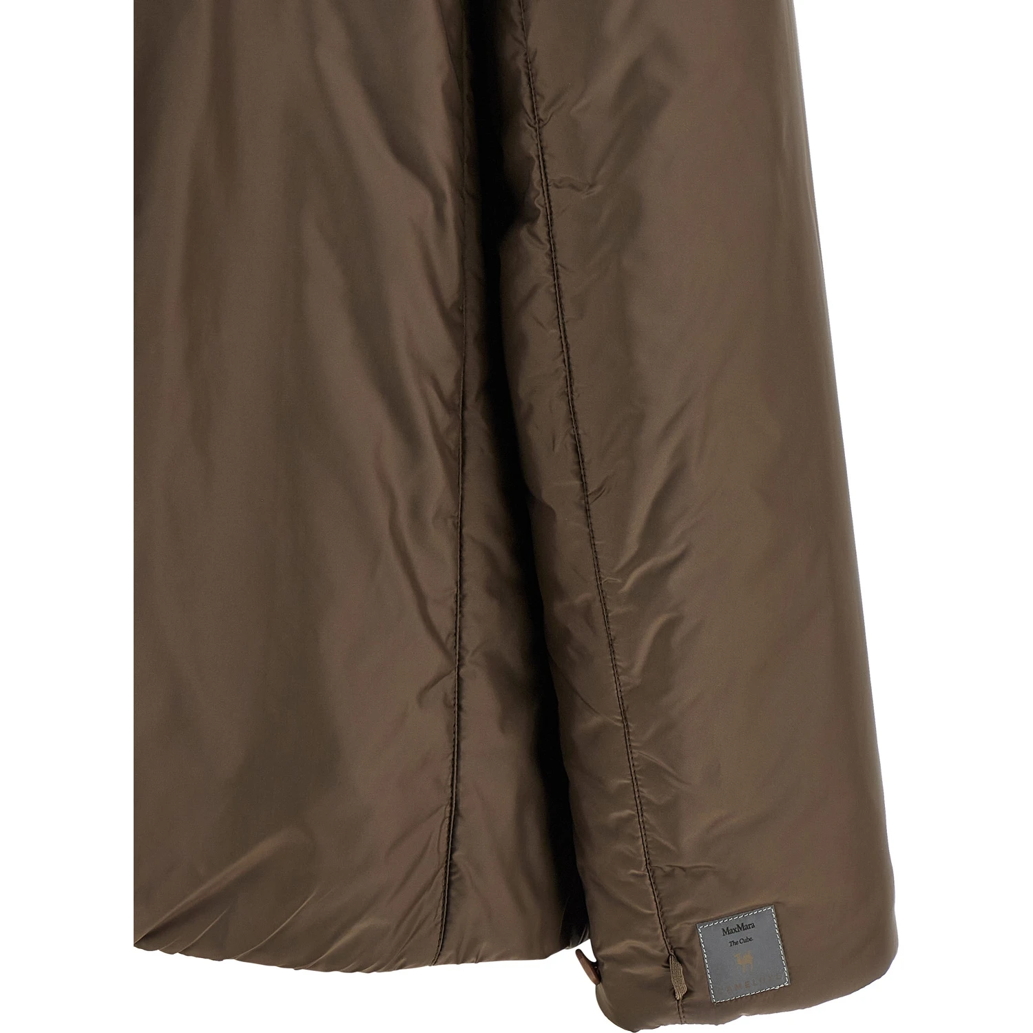 Brown Polyester Full-Length Jacket