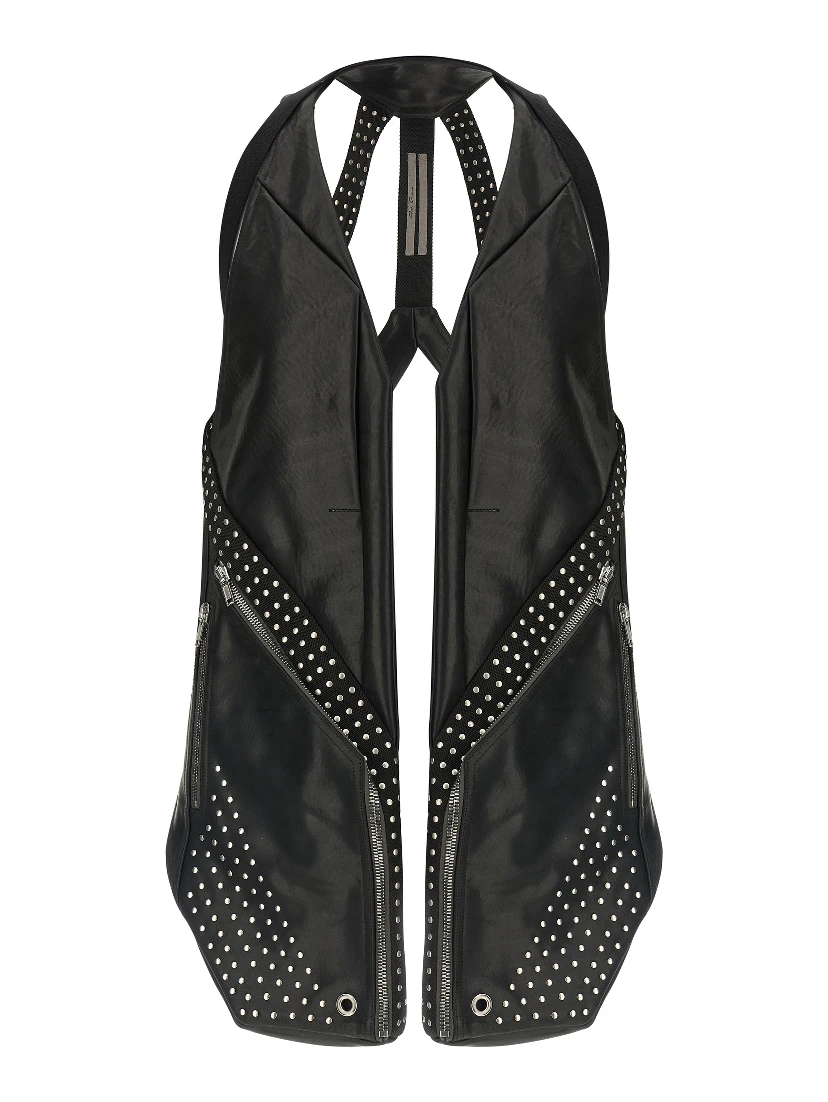 Black Bull Skin Sleeveless Jacket
