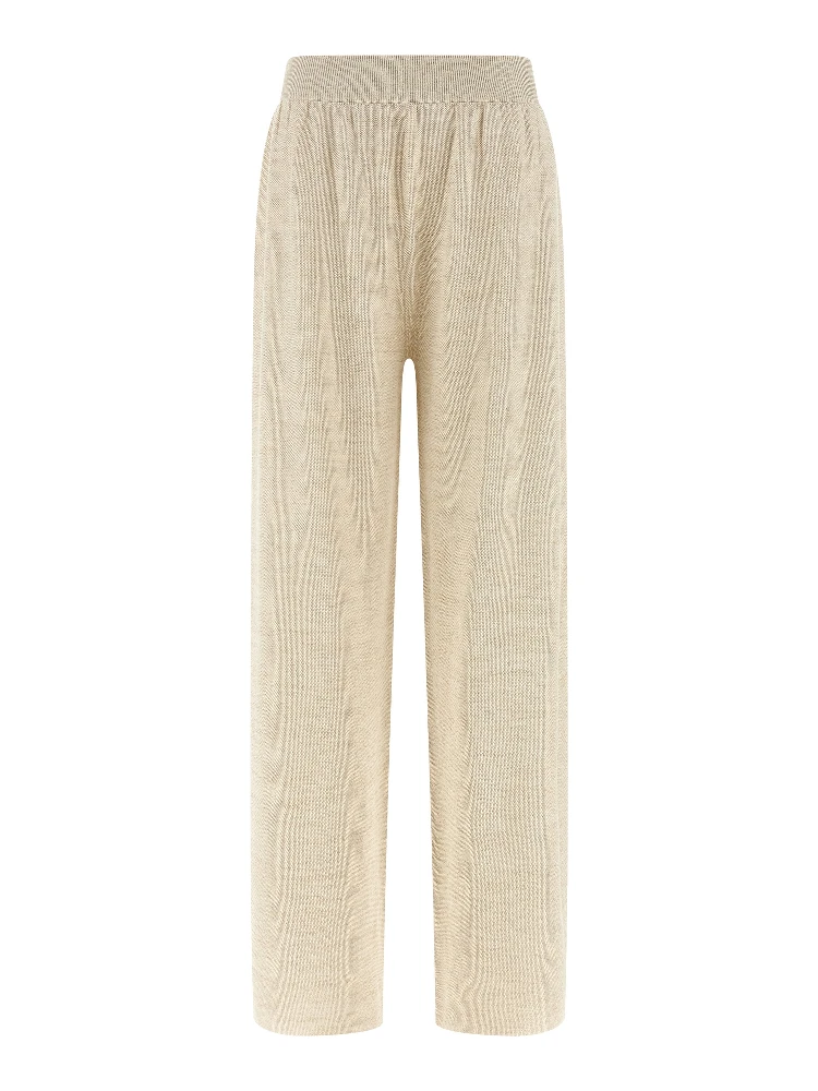 Gold Cotton Casual Pants