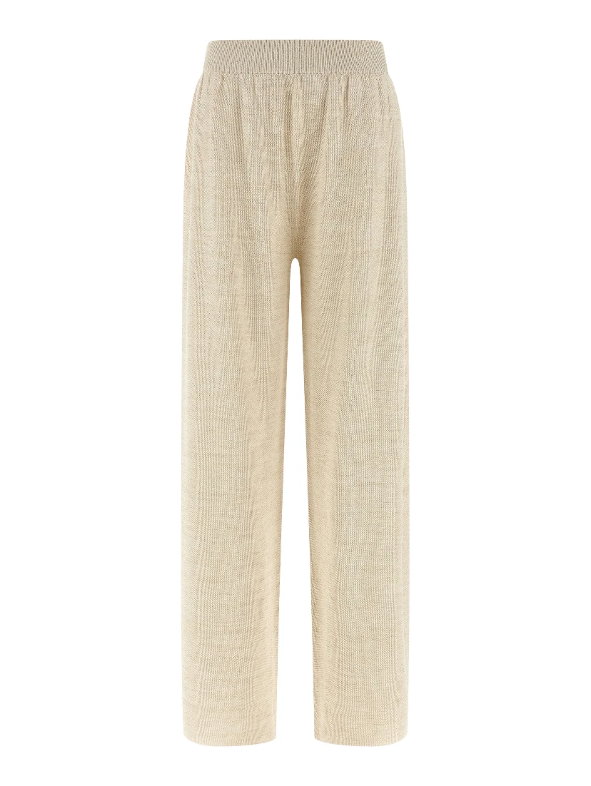 Gold Cotton Casual Pants